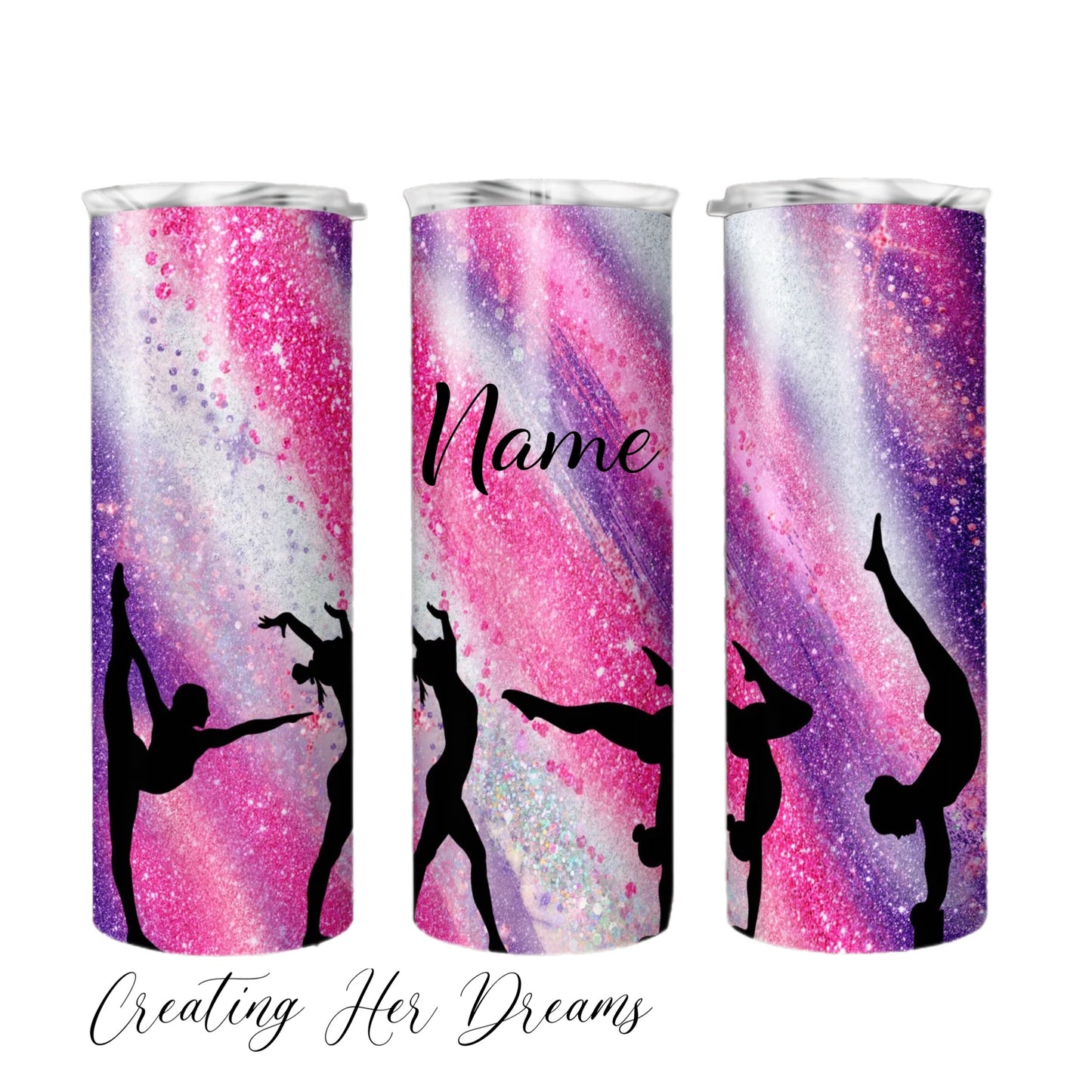 Gymnastics Pink and Purple Brush Stroke Tumbler